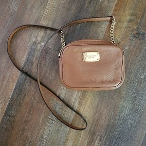 Michael Kors Crossbody Bag, Brown Leather, EUC